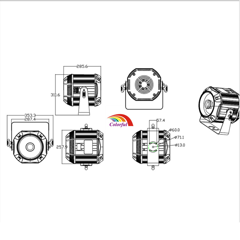 High power CE RoHS 200W Outdoor LED Logo Projector Light