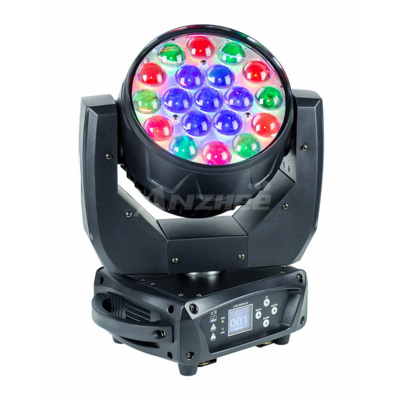 LED Moving Head 19x15W RGBW Wash Zoom Stage Lights for Church Theater