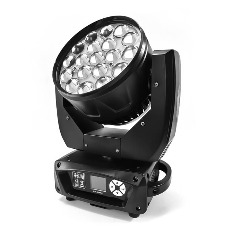 LED Moving Head 19x15W RGBW Wash Zoom Stage Lights for Church Theater