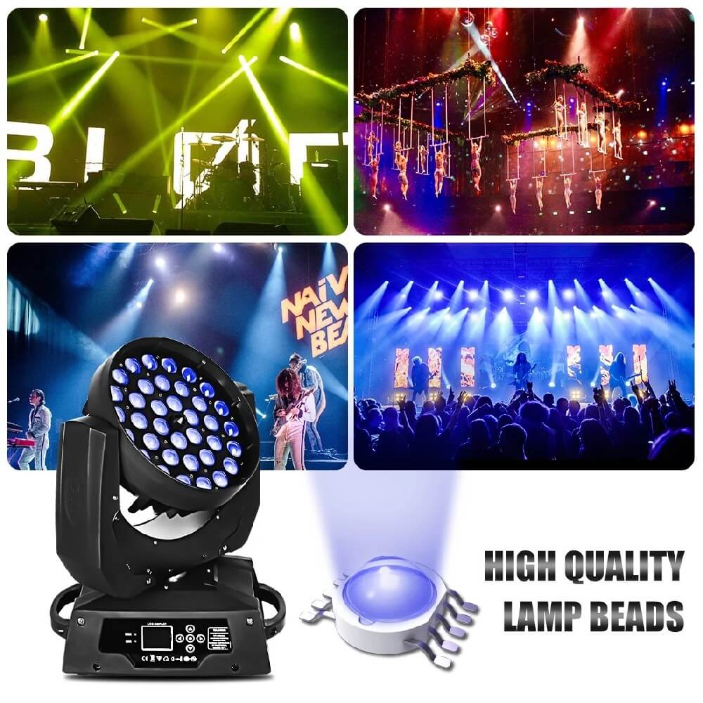 LED Wash Zoom Moving Head 36x18W RGBWA+UV