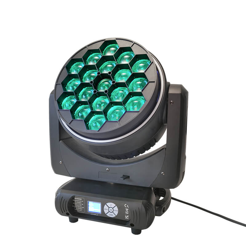 Colorful New Product 6 to 50 Degrees Zoom Angle 19x40W High Power RGBW LED Moving Head With Auxiliary Light