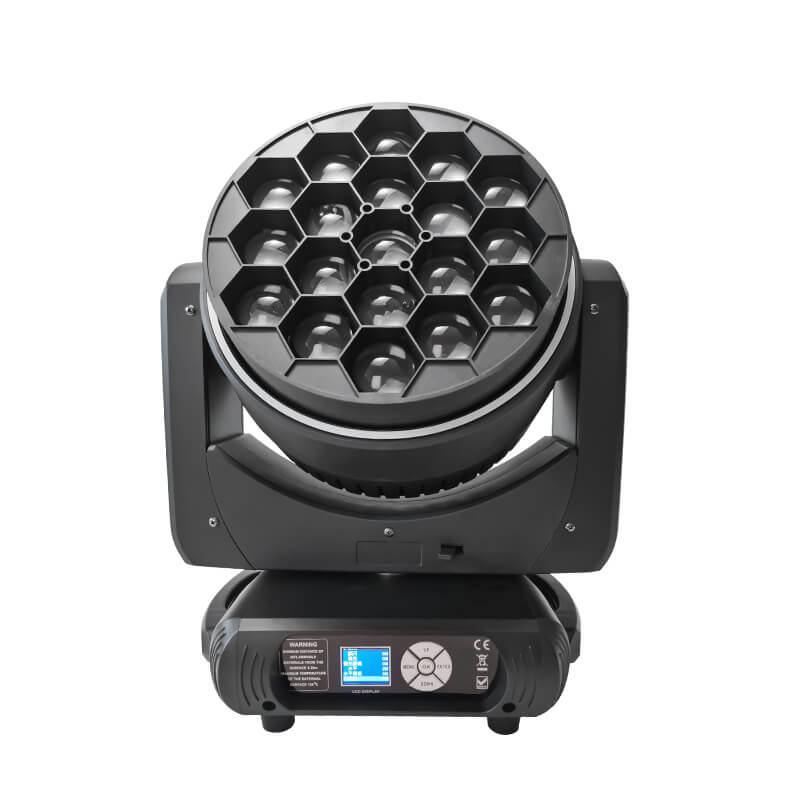 Colorful New Product 6 to 50 Degrees Zoom Angle 19x40W High Power RGBW LED Moving Head With Auxiliary Light