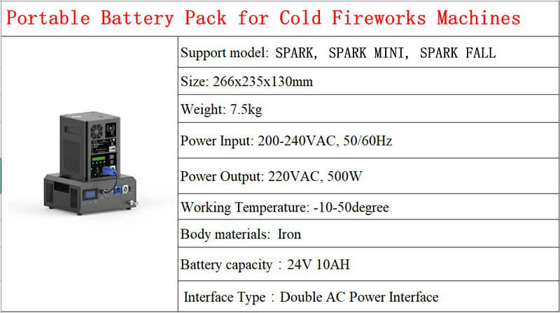 Showven Sparkular Portable battery pack for Cold Spark Machine