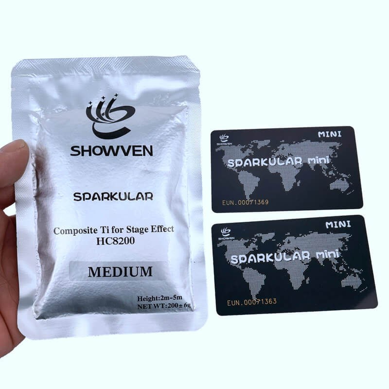 SHOWVEN Sparkular 200g Medium Powder with RF cards for DMX Cold fireworks Machines