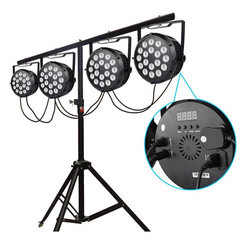 DJ Party Par Can Lights 18x8W RGBW LED Stage Lighting