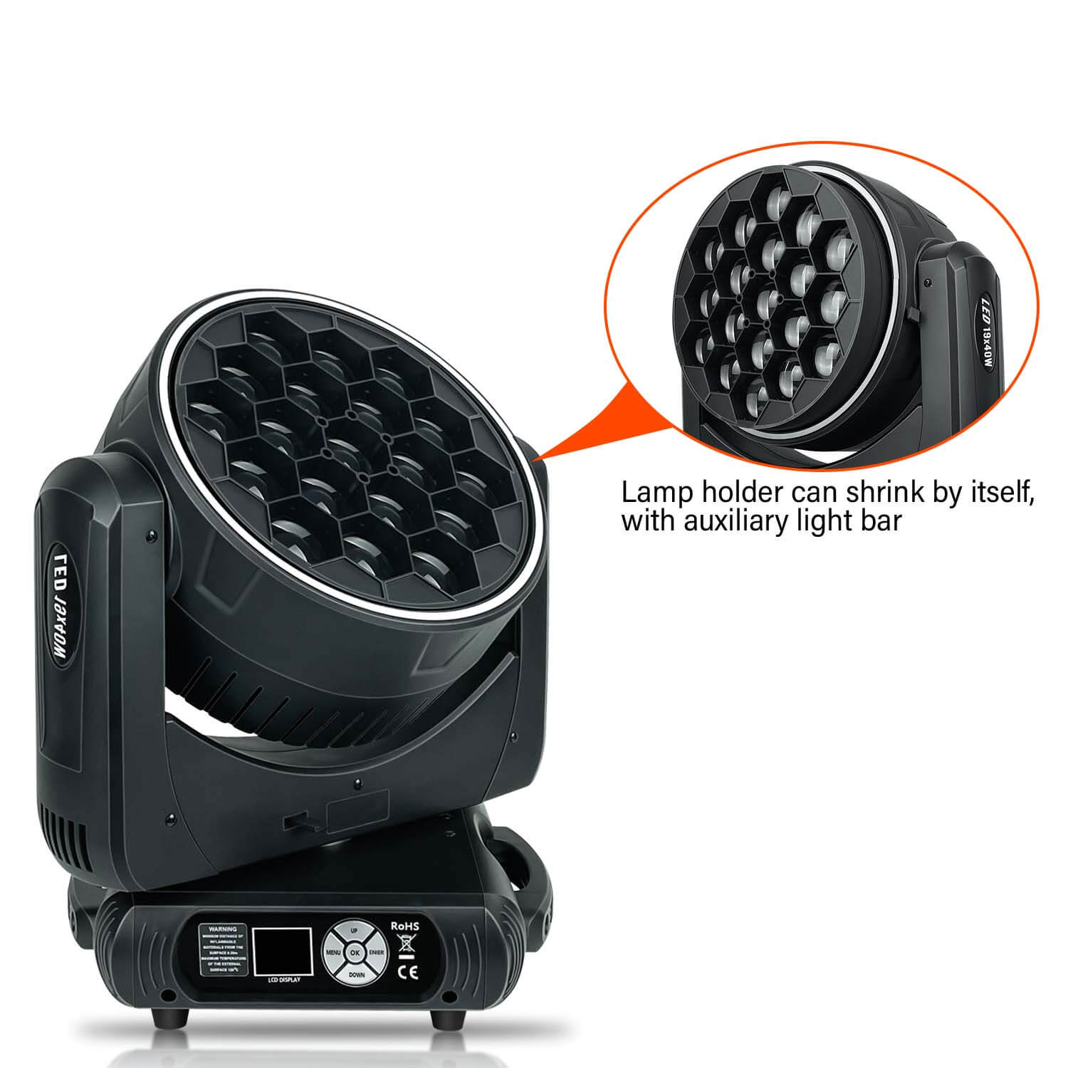 19x40W RGBW 4in1 LED BEAM ZOOM WASH Moving Head Light