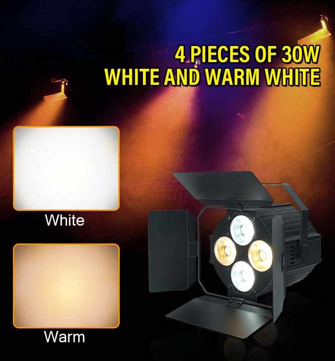 4 Eye 4X30W Cob Par Light Warm Cool White 2In1 120W Cob Led Par Light Face Profile Spotlight For Stage Wedding Studio